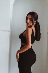 Aline Crop Top Black Crop Tank in black by Marlina Boutique