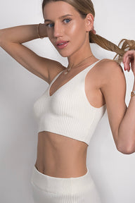 Aline Crop Top Ivory Front